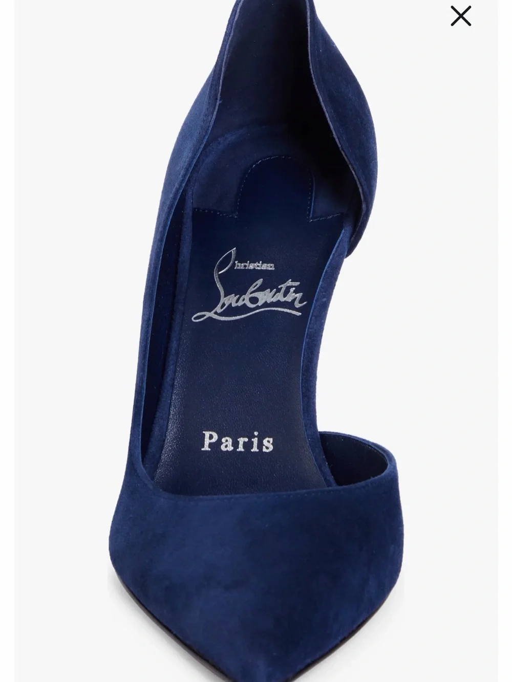 Christian Louboutin Blue Suede D'Orsay Iriza Pointed-Toe Pump Size EU 40 - Picture 4 of 13
